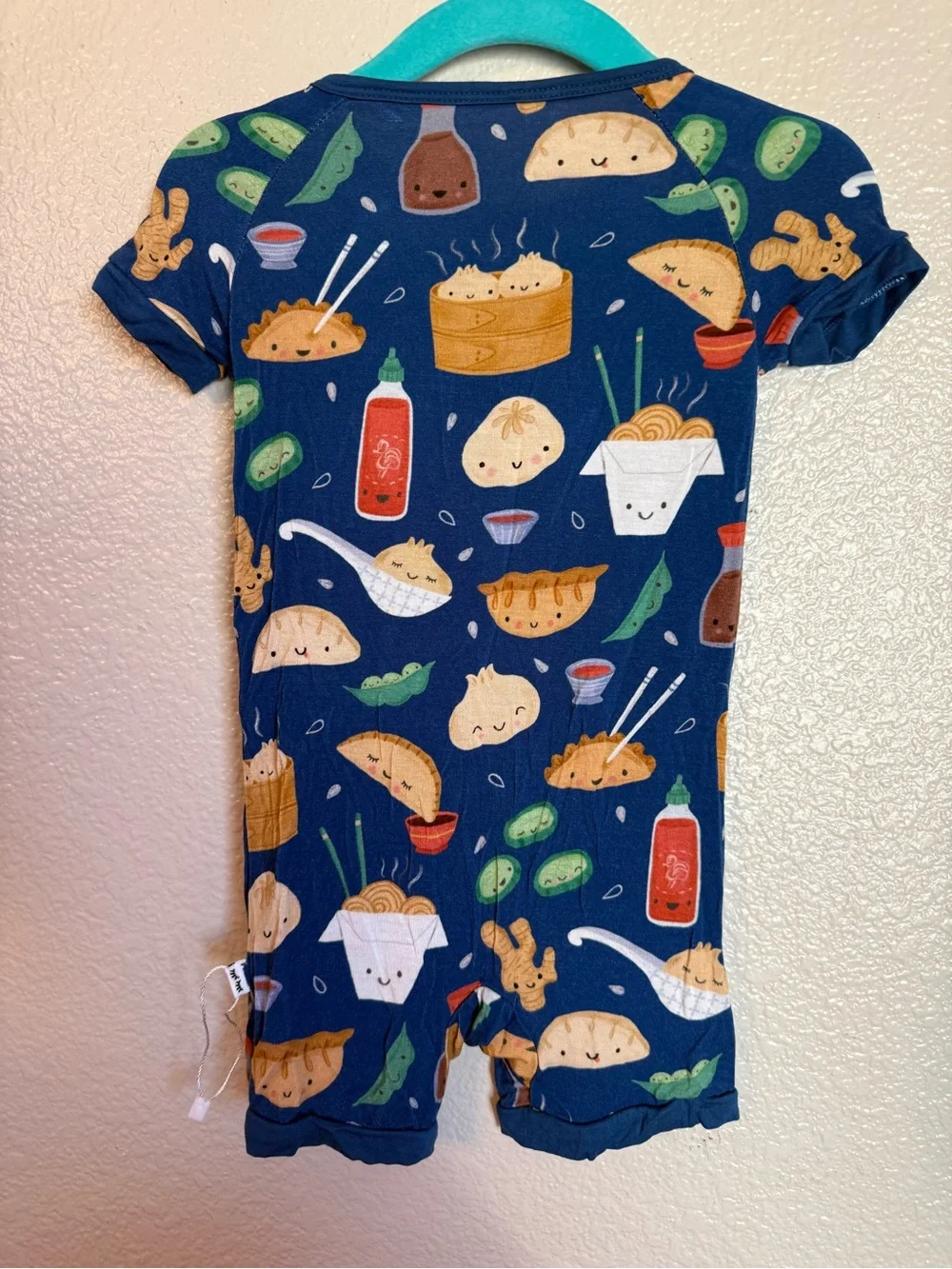Little Sleepies Navy Blue Food Print One-Piece Bodysuit